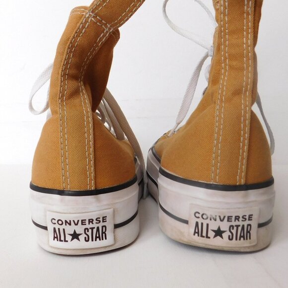 Converse Chuck Taylor All Star High Top Canvas Sneakers Gold Womens 9 Mens 7 - Picture 4 of 8